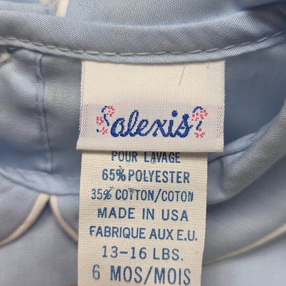 Vintage Alexis Romper Baby Boys Size 6m Blue Banner Pregnancy Announcement - Picture 5 of 5